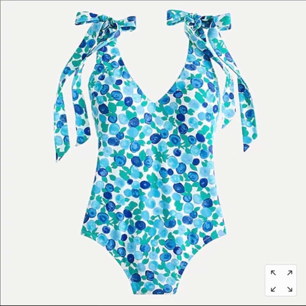 J.Crew bow one-piece blueberry floral size 20 NWT